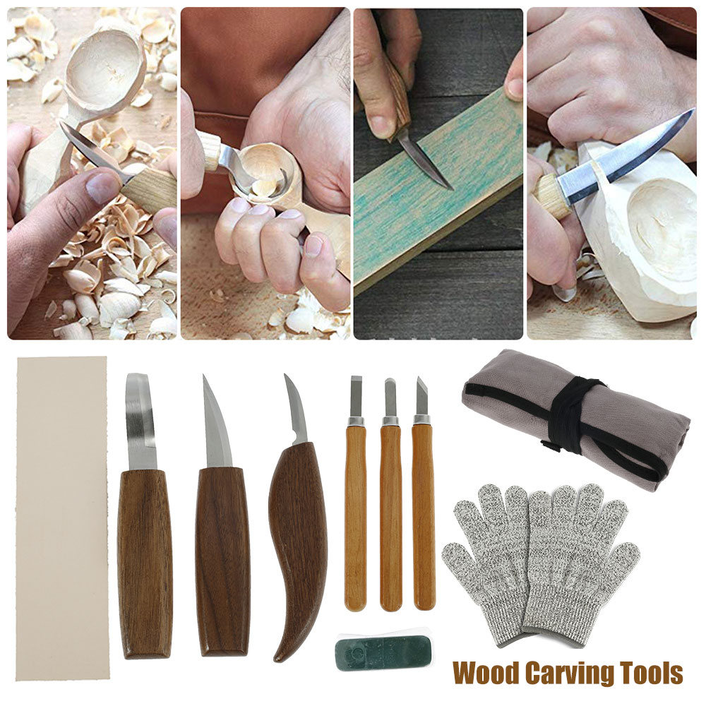 Keyohome Wood Carving Tools Kit Chisel Knife Carpenter Beginners  Woodworking Whittling Cutter Gouges Set 